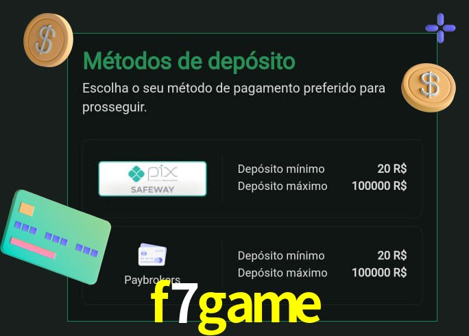 O cassino f7game oferece uma grande variedade de métodos de pagamento